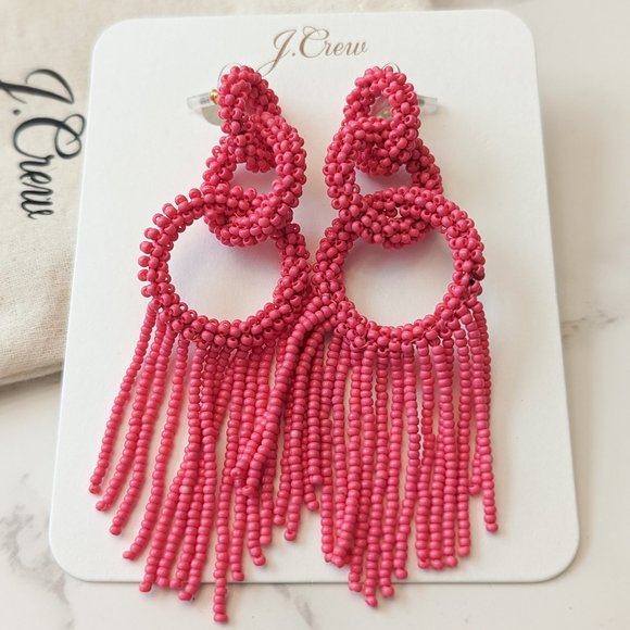 J. Crew Jewelry - J.Crew Beaded Fringe Earrings